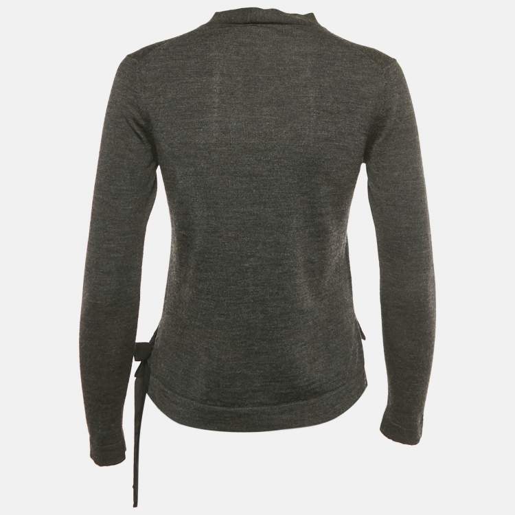 Pre Owned Miu Miu Black Knit Buttoned Cardigan S