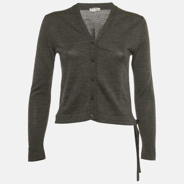 Pre Owned Miu Miu Black Knit Buttoned Cardigan S