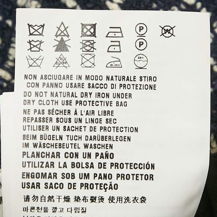 مملوكة مسبقًا Miu Miu Navy Blue Checks Tweed Shorts S