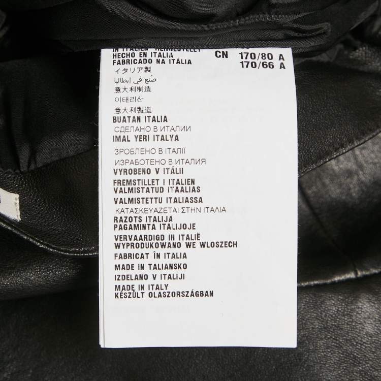 Pre Owned Miu Miu Black Genuine Leather Strapless Mini Dress S