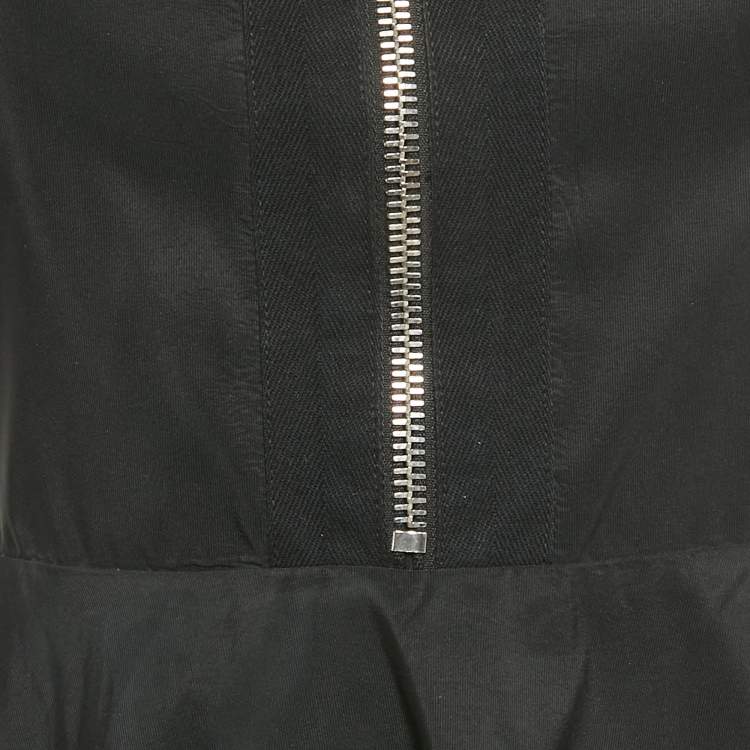 Pre Owned Miu Miu Black Synthetic Flared Mini Dress S