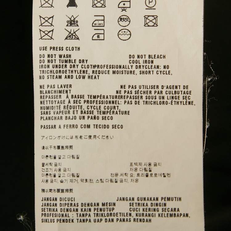 Pre Owned Miu Miu Black Crepe Flounce Mini Dress S