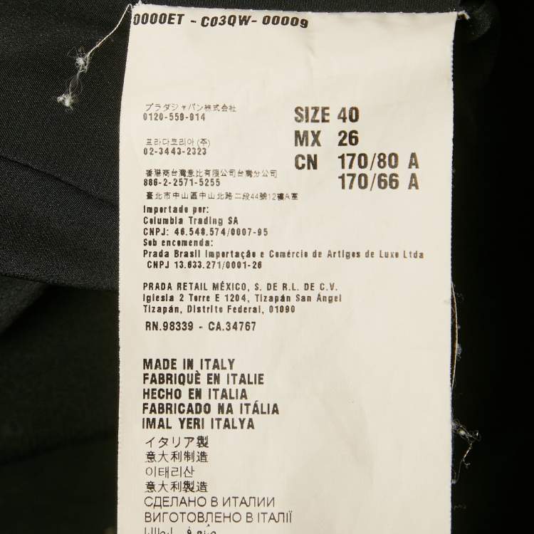 Pre Owned Miu Miu Black Crepe Flounce Mini Dress S