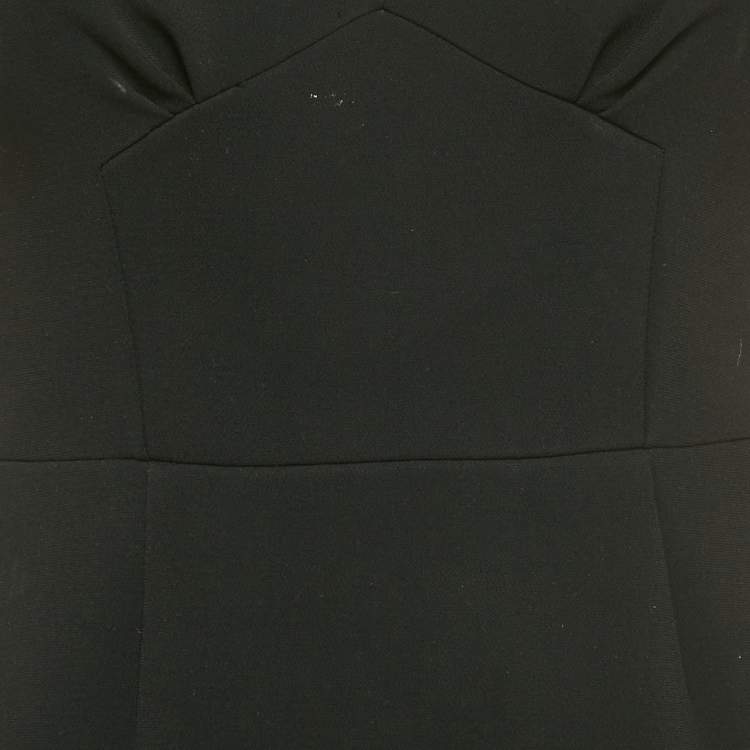 Pre Owned Miu Miu Black Crepe Flounce Mini Dress S