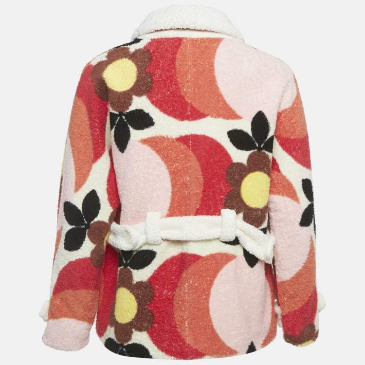 مملوكة مسبقًا Miu Miu Multicolour Floral Print Terry Coat S