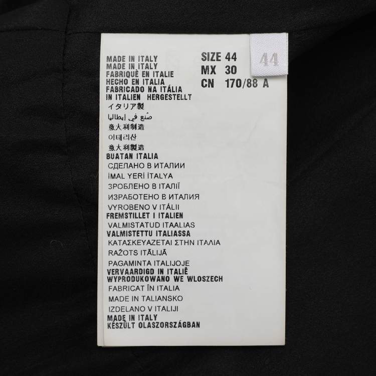 Pre Owned Miu Miu Black Crepe Crystal Embellshed Coat M