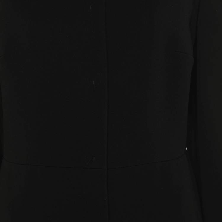 Pre Owned Miu Miu Black Crepe Crystal Embellshed Coat M