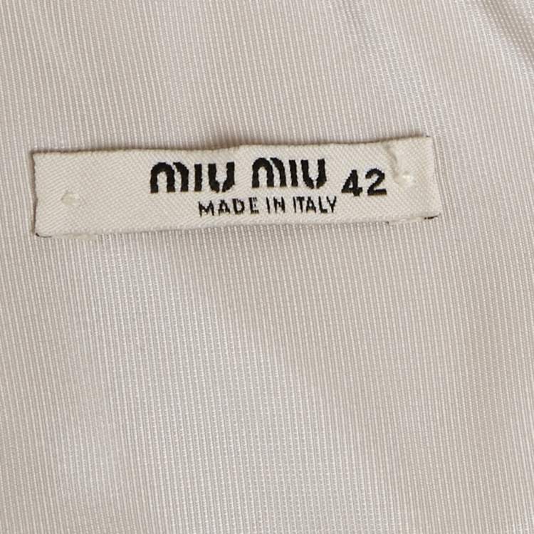 Pre Owned Miu Miu Pink & Grey Taffeta Strapless Mini Dress M