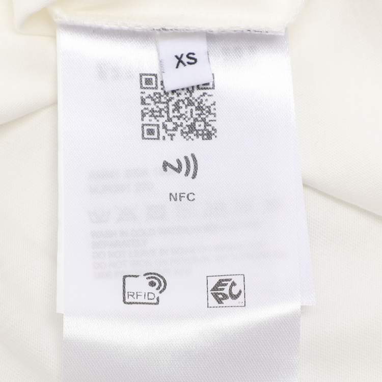 Pre Owned Miu Miu White Jersey Logo T-Shirt XS