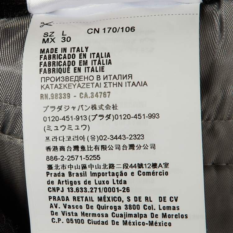 Pre Owned Miu Miu Grey Side Logo Band Cotton Blend Jogger Pants L