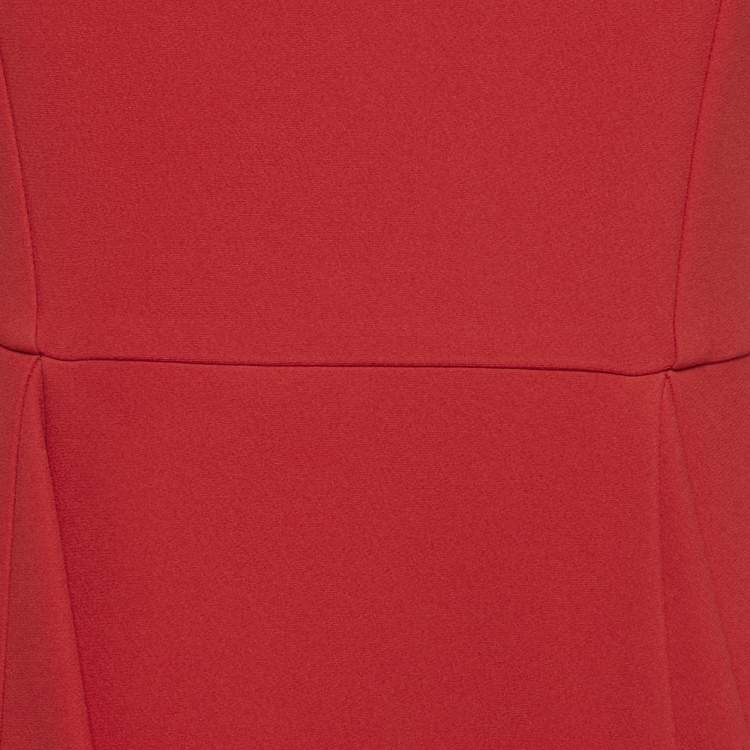 مملوكة مسبقًا فستان صغير ميو ميو كريب أحمر مفتوح الظهر متسع قصير