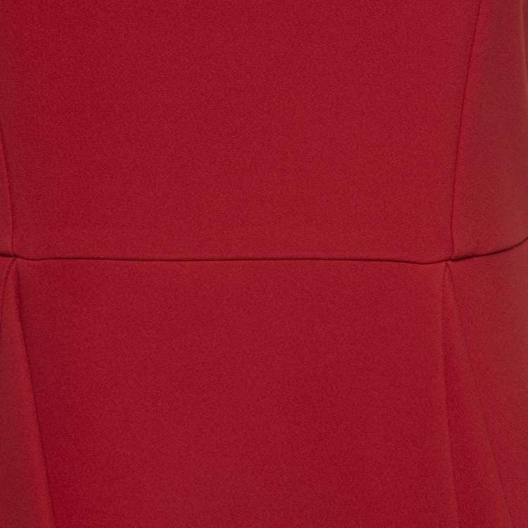 مملوكة مسبقًا فستان صغير ميو ميو كريب أحمر مفتوح الظهر متسع قصير