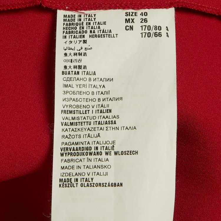 مملوكة مسبقًا فستان صغير ميو ميو كريب أحمر مفتوح الظهر متسع قصير