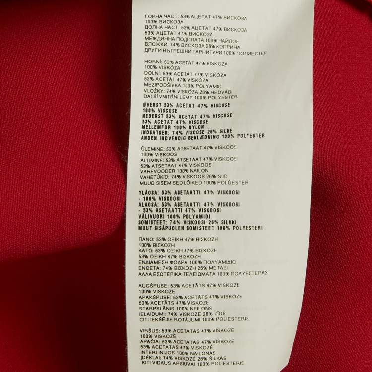 مملوكة مسبقًا فستان صغير ميو ميو كريب أحمر مفتوح الظهر متسع قصير