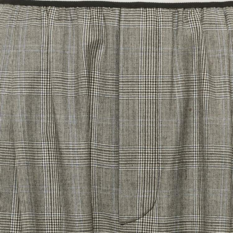 Pre Owned Miu Miu Dark Grey Plaid Wool Straight Leg Pants S