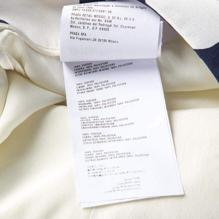Pre Owned Miu Miu White and Navy Floral Print Pocket Detail Mini Skirt M