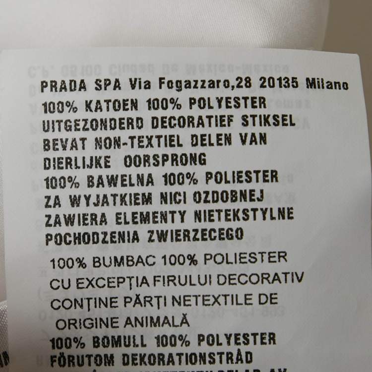 Pre Owned Miu Miu White Floral Embroidered Smock Blouse S