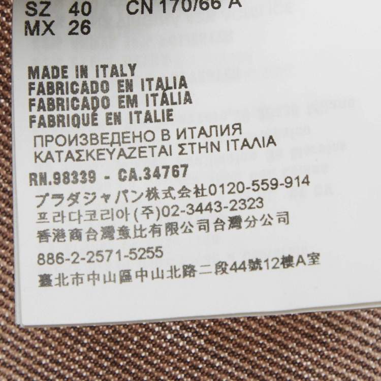 Pre Owned Miu Miu Beige Striped Wool Blend Wide Leg Pants S