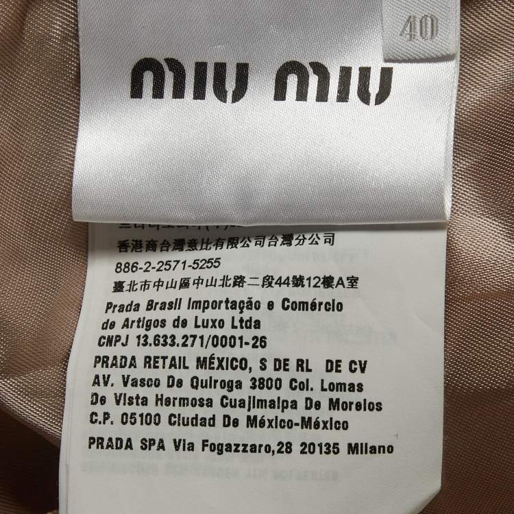 Pre Owned جاكيت ميو ميو كستنائي مخملي مزين بالخرز مقاس صغير