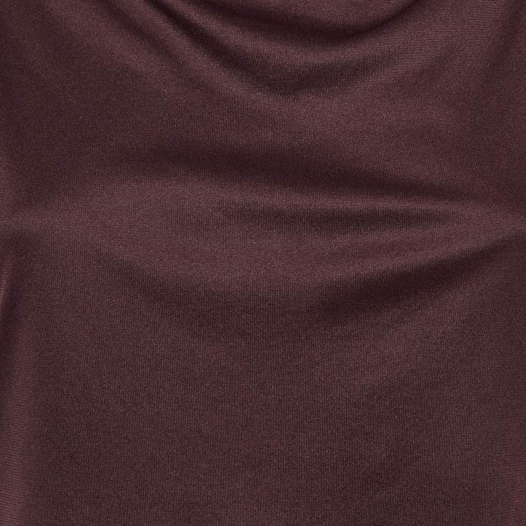 Pre Owned Miu Miu Dark Plum Jersey Sleeveless Top S