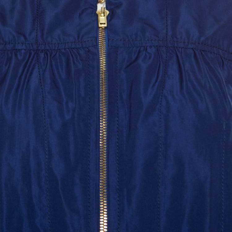 Pre Owned Miu Miu Cobalt Blue Windbreaker Zip Front Jacket S