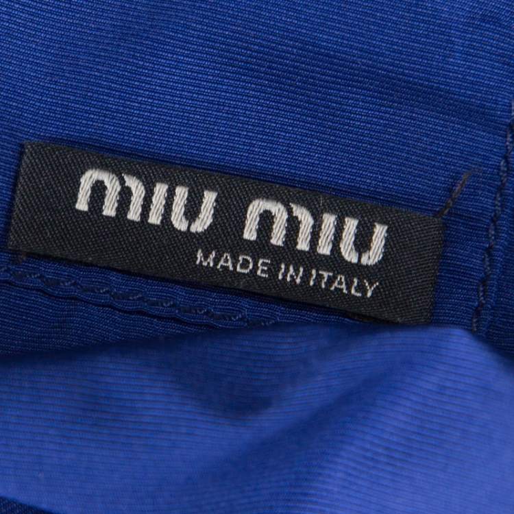 Pre Owned Miu Miu Cobalt Blue Windbreaker Zip Front Jacket S