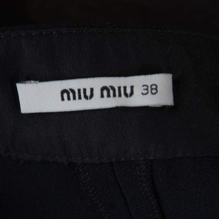 Pre Owned Miu Miu Black Wrap Mini Skirt S