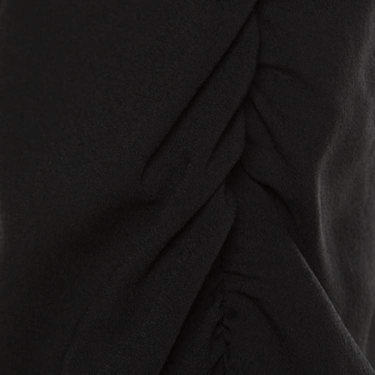 Pre Owned Miu Miu Black Crepe Buttoned Back Detail Top M