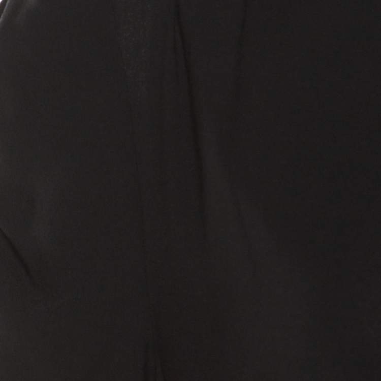Pre Owned Miu Miu Black Crepe Buttoned Back Detail Top M