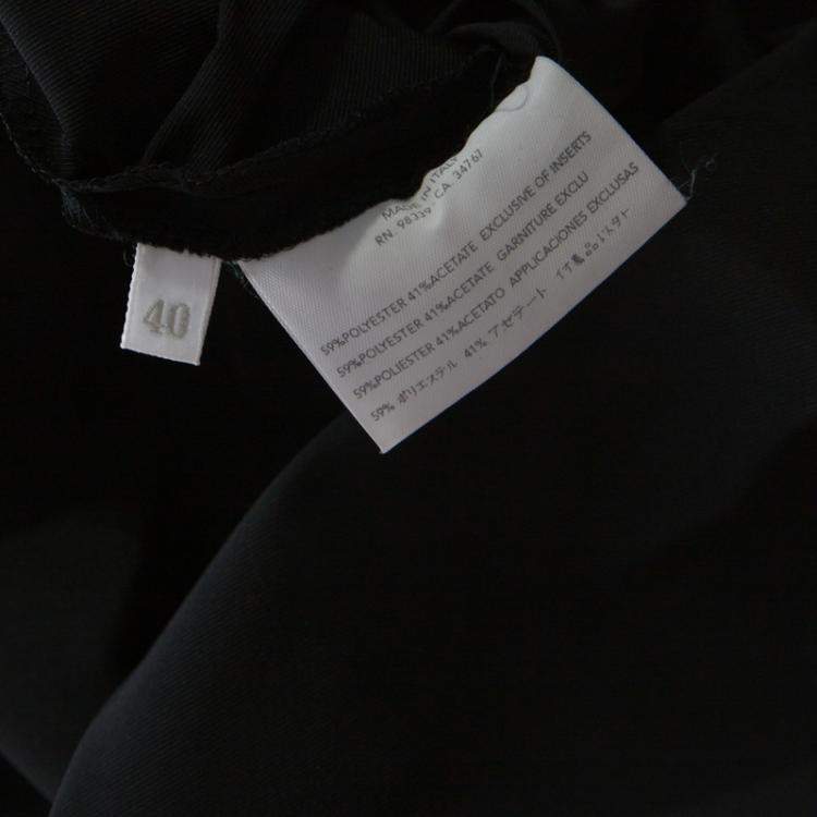 Pre Owned Miu Miu Black Textured Classic Cinched Waist Dress S
