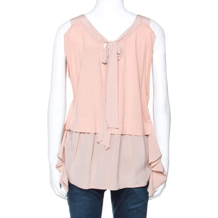 Pre Owned Miu Miu Dusky Pink Cotton and Silk Tunic S