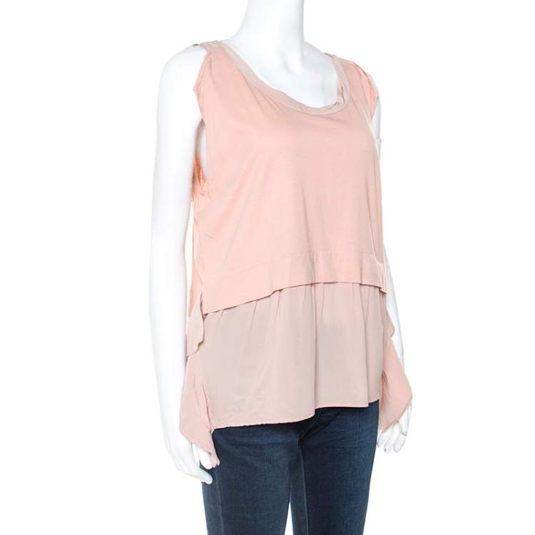 Pre Owned Miu Miu Dusky Pink Cotton and Silk Tunic S
