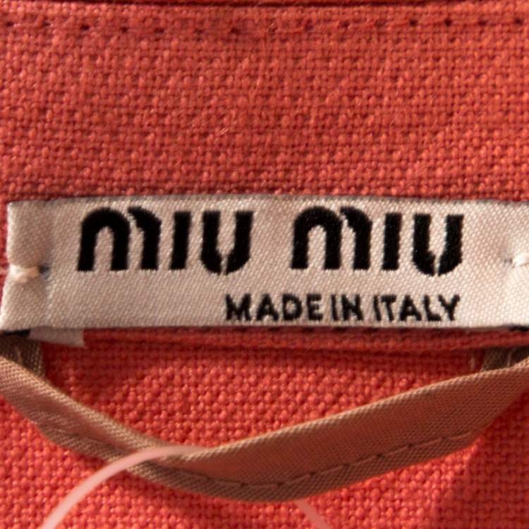 Pre Owned Miu Miu Pink Cotton Blend Babydoll Coat S