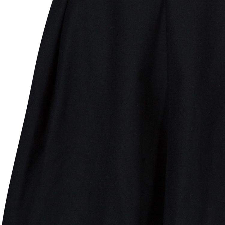 Pre Owned Miu Miu Black Pleated Wool Mini Skirt S
