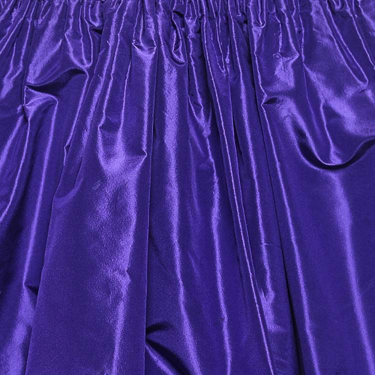 Pre Owned Miu Miu Purple Silk Gathered Mini Skirt S