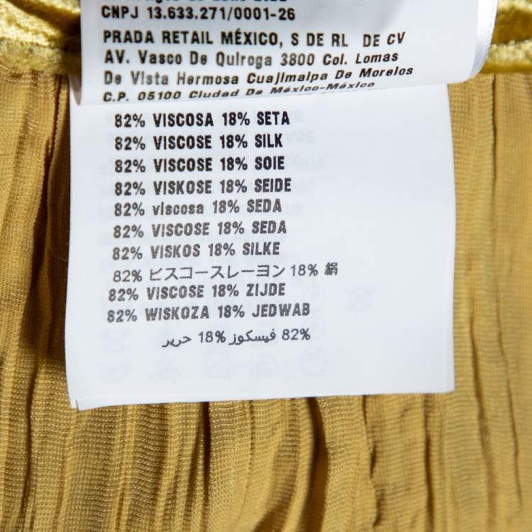 Pre Owned Miu Miu Gold Crushed Velvet Skirt M