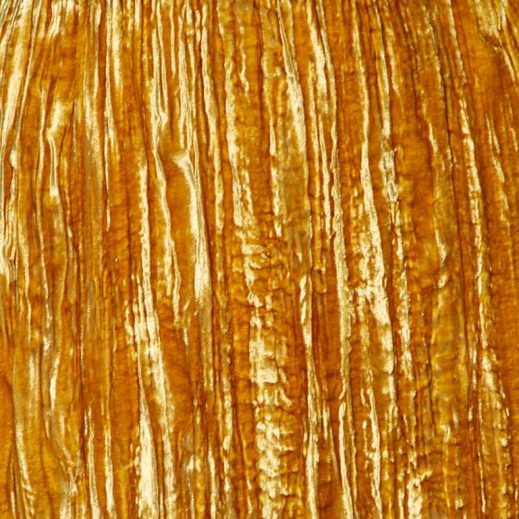 Pre Owned Miu Miu Gold Crushed Velvet Skirt M