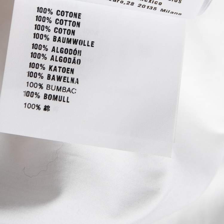 Pre Owned Miu Miu White Cotton Printed Pocket Detail Sleeveless Shirt S