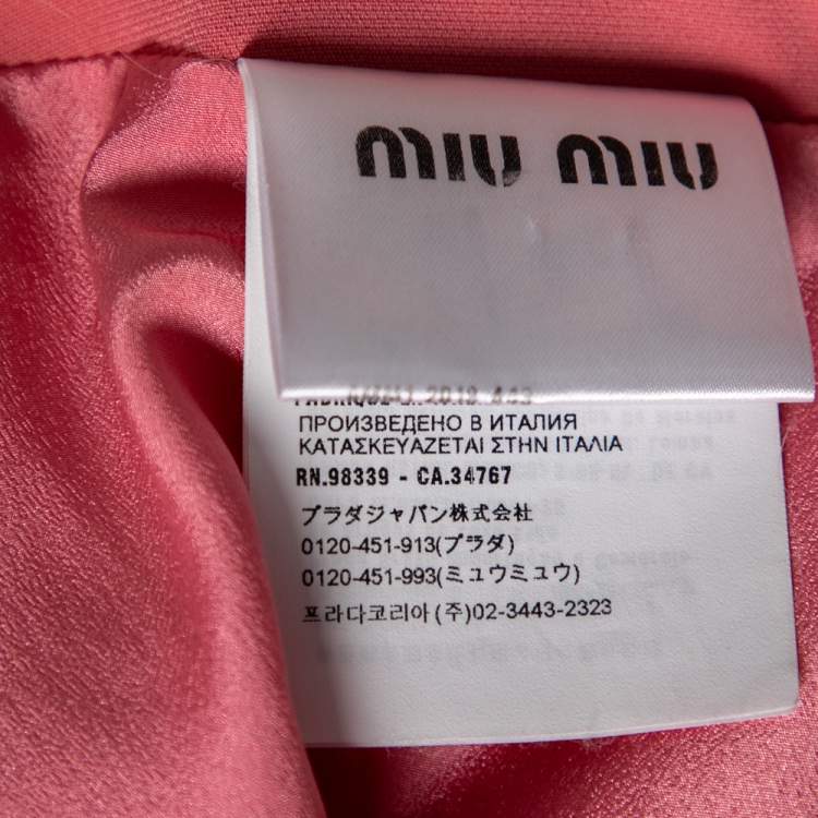 Pre Owned Miu Miu Pink Crepe Scalloped Cady Mini Skirt XS