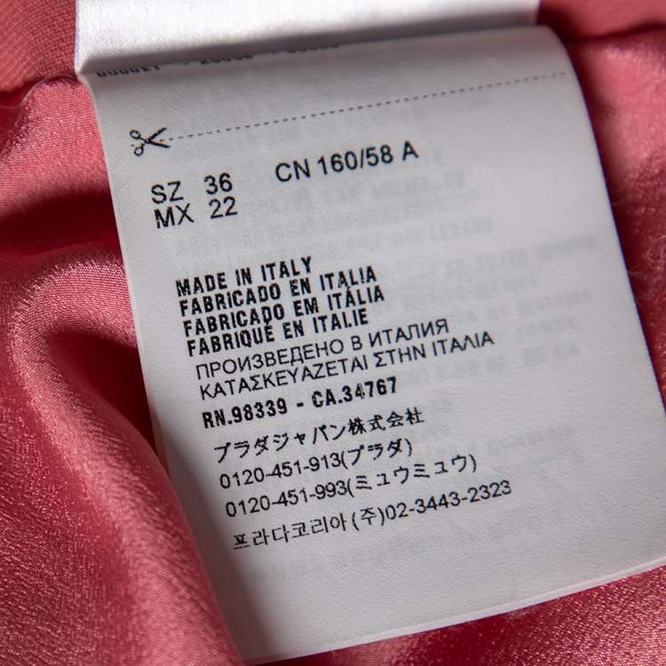 Pre Owned Miu Miu Pink Crepe Scalloped Cady Mini Skirt XS