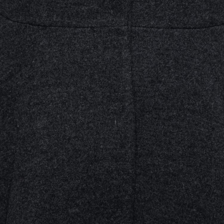 Pre Owned Miu Miu Grey Wool Long Sleeve Flared Jacket S
