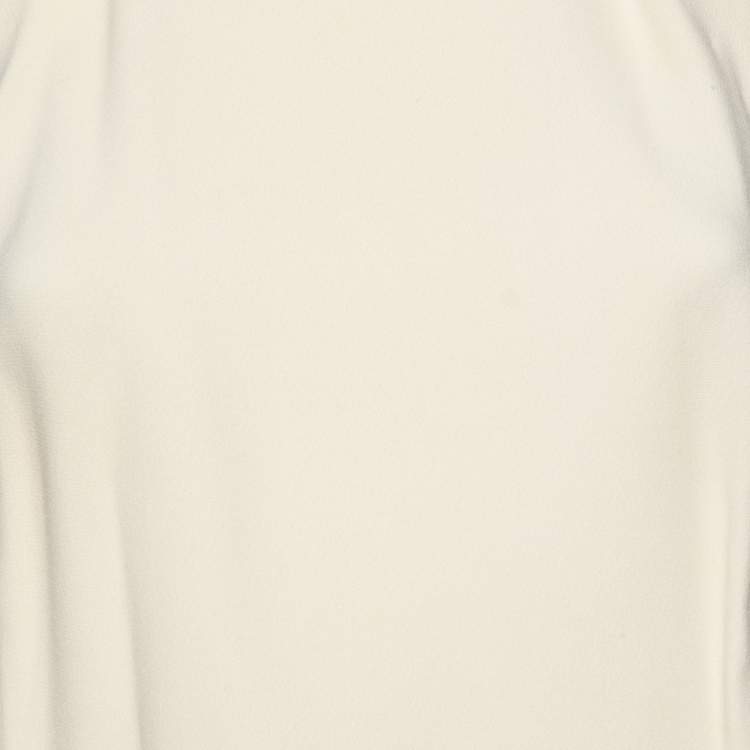 Pre Owned Miu Miu Cream Crepe Sleeveless Top S