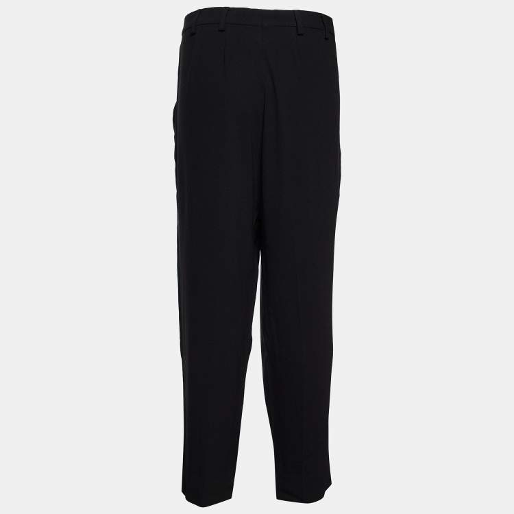 Pre Owned Miu Miu Black Crepe Tapered Trousers M