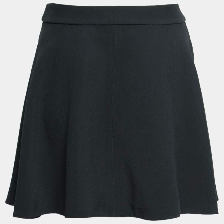 Pre Owned Miu Miu Black Crepe Mini Wrap Skirts S
