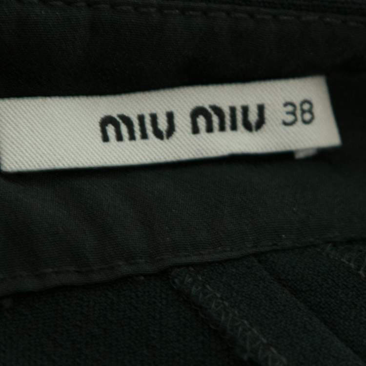 Pre Owned Miu Miu Black Crepe Mini Wrap Skirts S