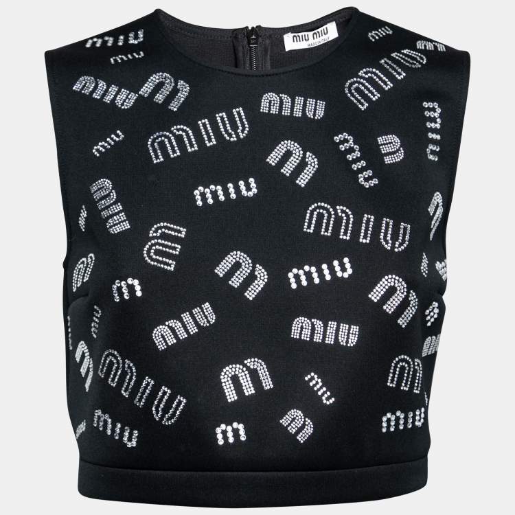 Miu Miu Black Polyester Blend Crop-Top 