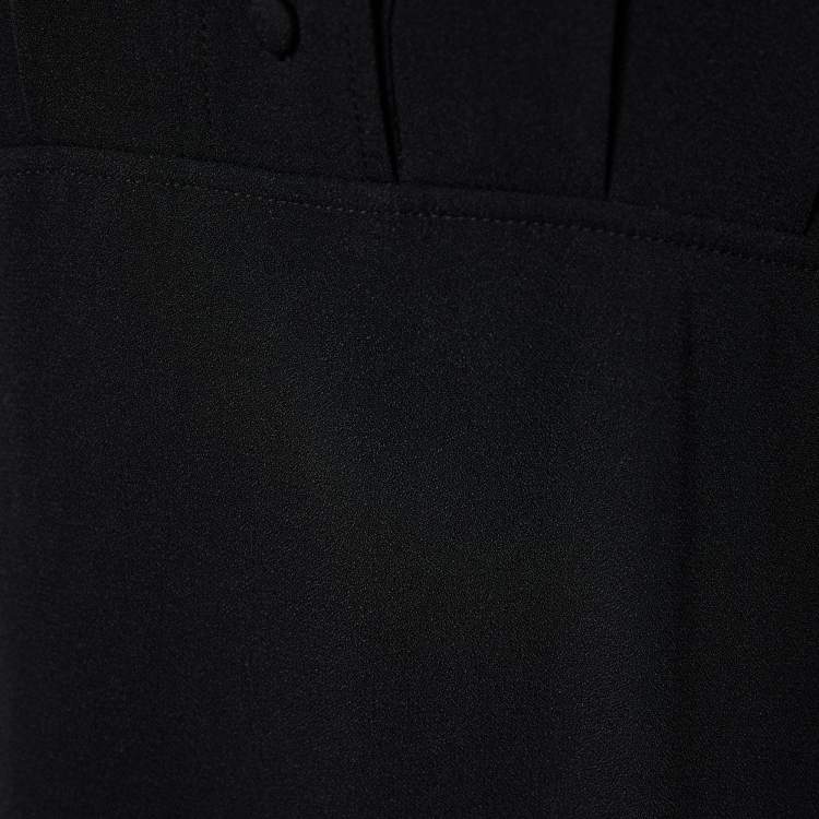 Pre Owned Miu Miu Black Crepe Collared Maxi Dress XS
