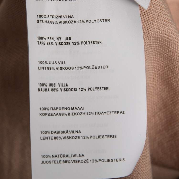 Pre Owned Miu Miu Blush Pink Wool Tie Back Sweater Top S