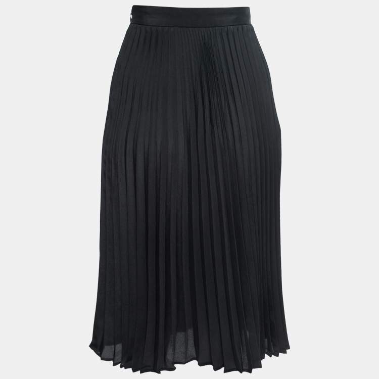 Black pleated shop midi skirt xs