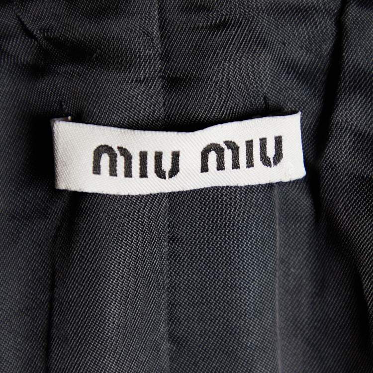 Pre Owned Miu Miu Charcoal Grey Wool Button Front Coat S